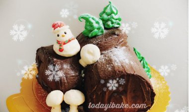 [SERIES BÁNH TRANG TRÍ GIÁNG SINH] CÁCH LÀM BÁNH KHÚC CÂY – YULE LOG