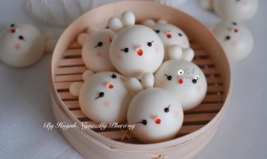 Bánh bao tạo hình thỏ xinh xắn nhân custard
